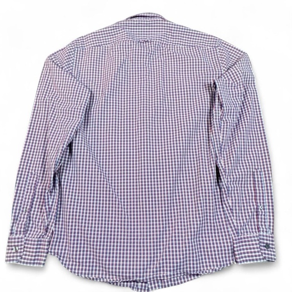 Vince Button Shirt Men Small Blue Red White Check Gingham Lightweight Cotton - Picture 3 of 10